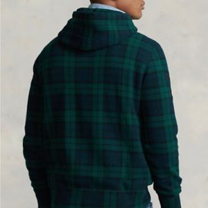POLO RALPH LAUREN Green Tartan Plaid Gold Triple-Pony Fleece Hoodie (S, M, XL)
